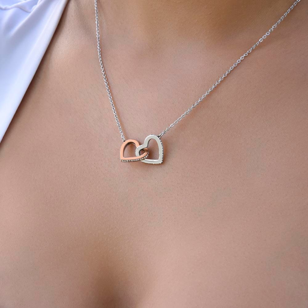 To My Beautiful Granddaughter "Always Keep Me In Your Heart" Interlocking Heart Necklace