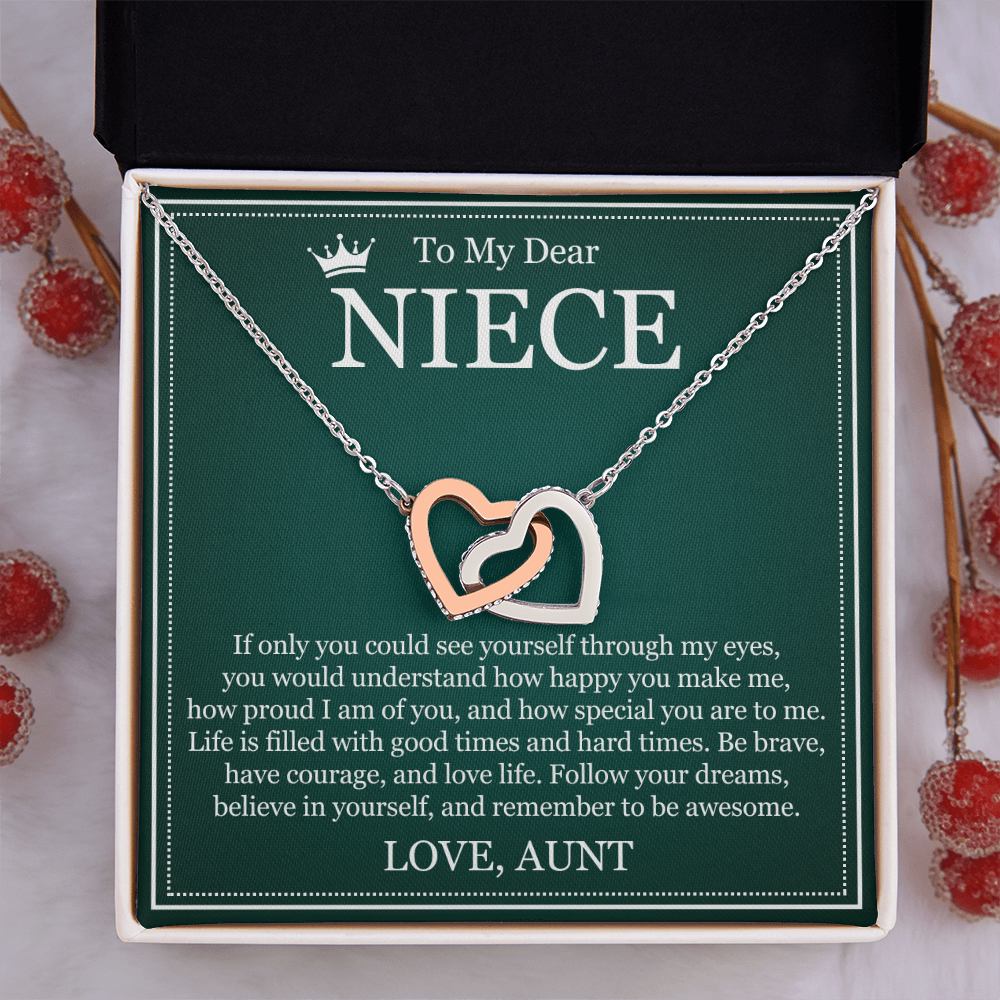 Interlocking Heart Necklace - To My Dear Niece
