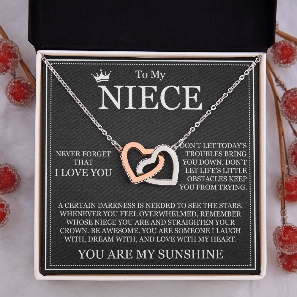Interlocking Heart Necklace - To My Niece