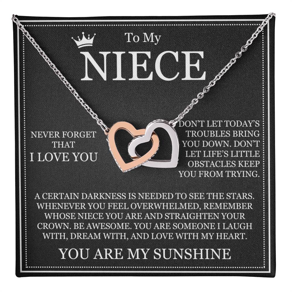 Interlocking Heart Necklace - To My Niece