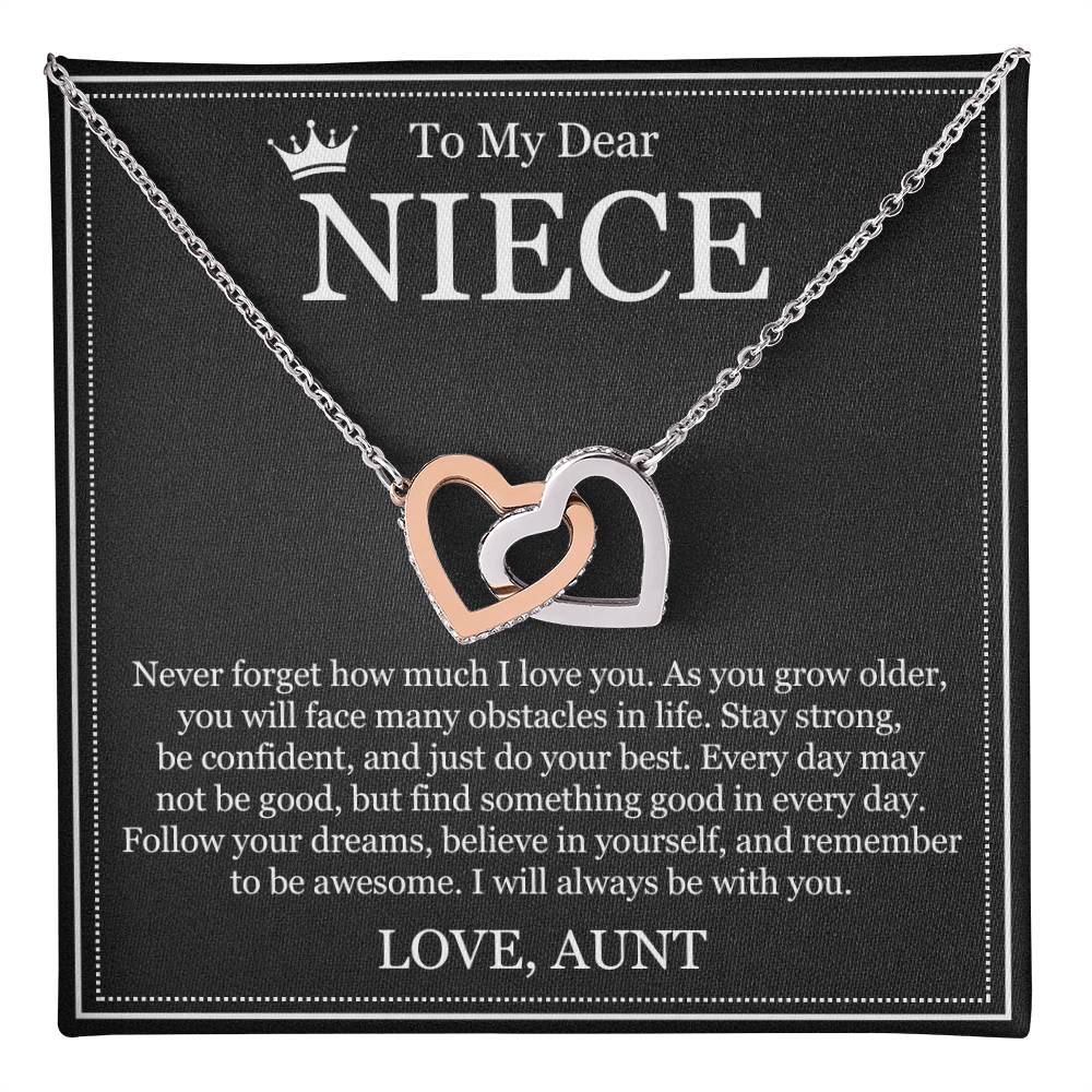 Interlocking Heart Necklace - To My Dear Niece