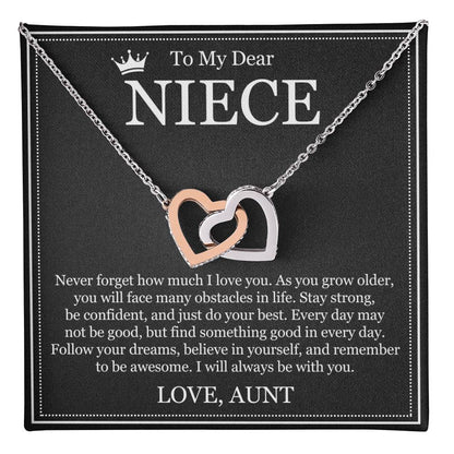 Interlocking Heart Necklace - To My Dear Niece