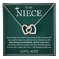Interlocking Hearts Necklace - To My Niece "Stay Strong, Be Confident"