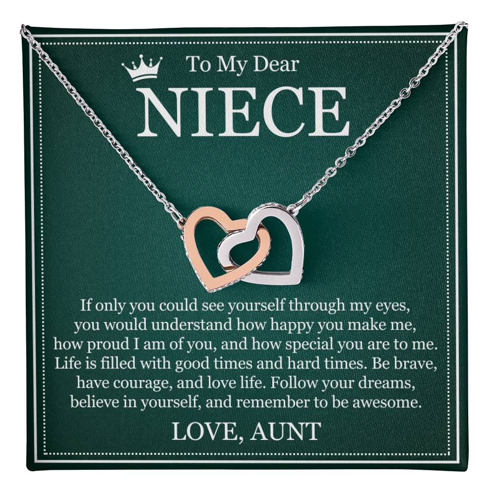 Interlocking Heart Necklace - To My Dear Niece