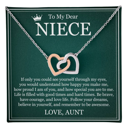 Interlocking Heart Necklace - To My Dear Niece