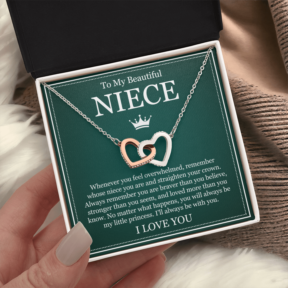Interlocking Hearts Necklace - To My Beautiful Niece