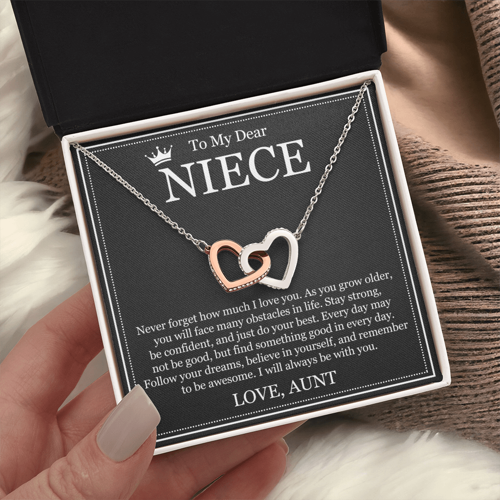Interlocking Heart Necklace - To My Dear Niece