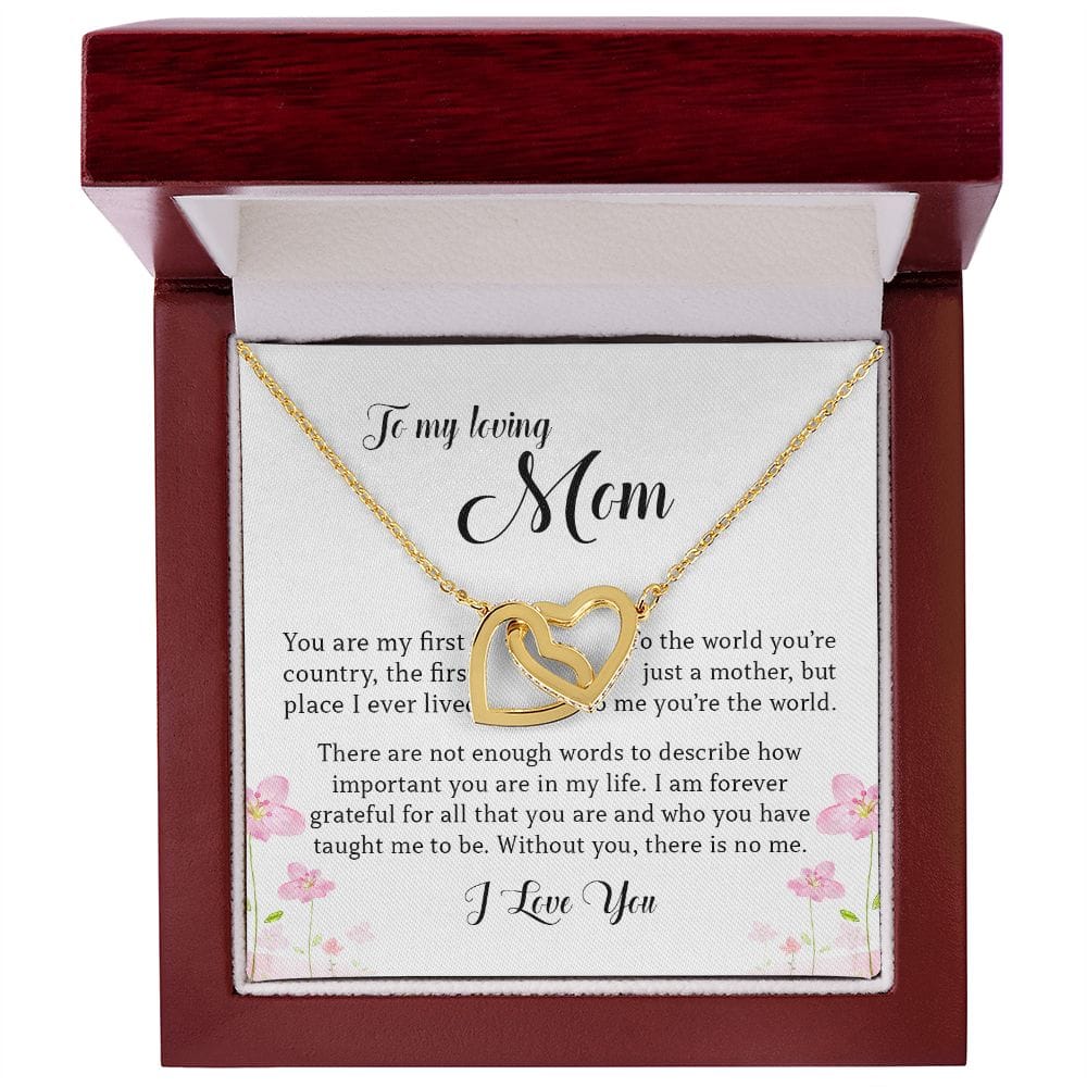 Interlocking Hearts Necklace, To My Loving Mom