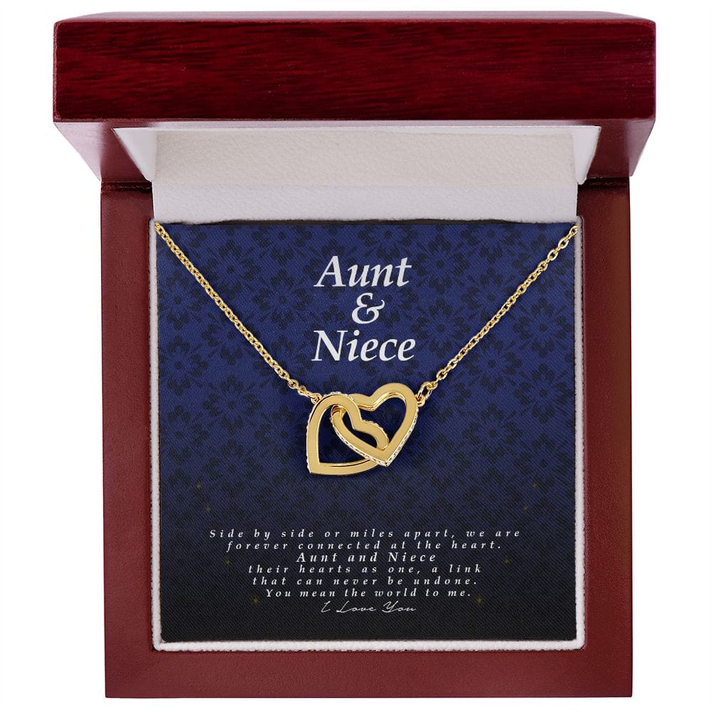 Aunt and Niece Gift, Interlocking Hearts Necklace