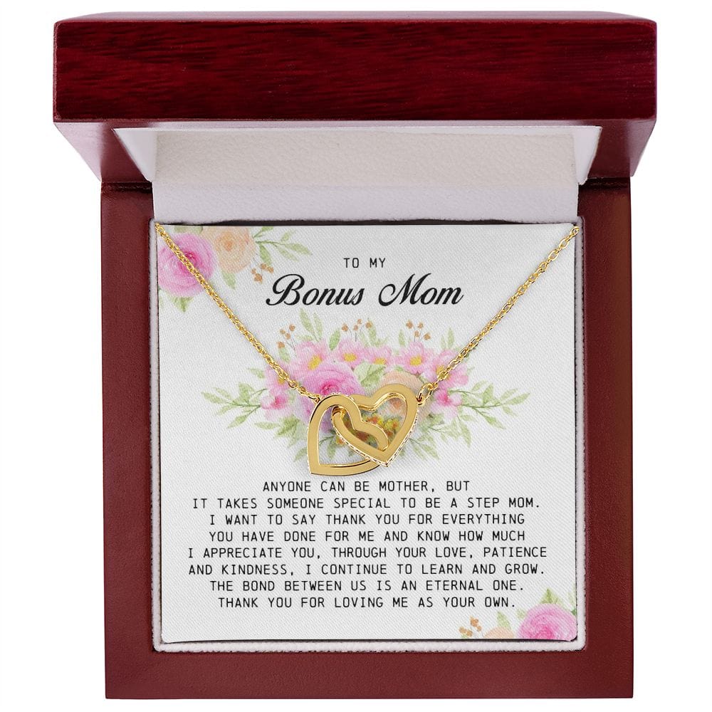 To My Bonus Mom, Interlocking Hearts Necklace