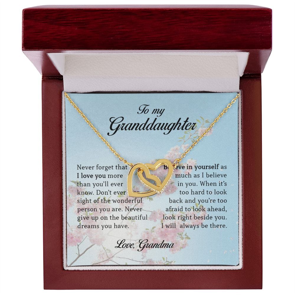 Interlocking Hearts Necklace, To My Granddaughter