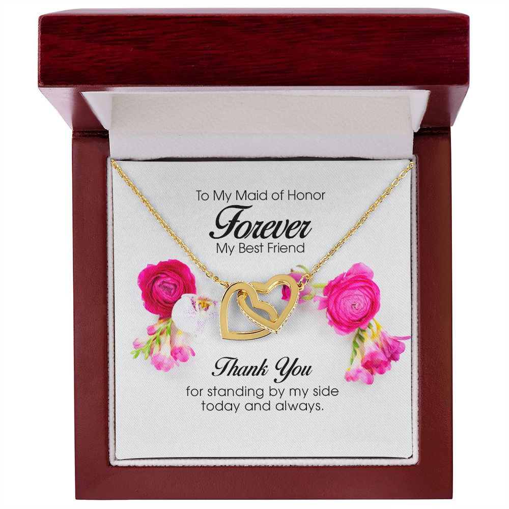 Interlocking Hearts Necklace, To My Maid of Honor