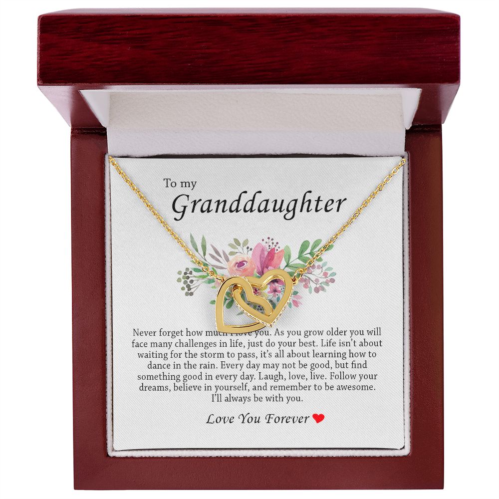Interlocking Hearts Necklace, To My Granddaughter