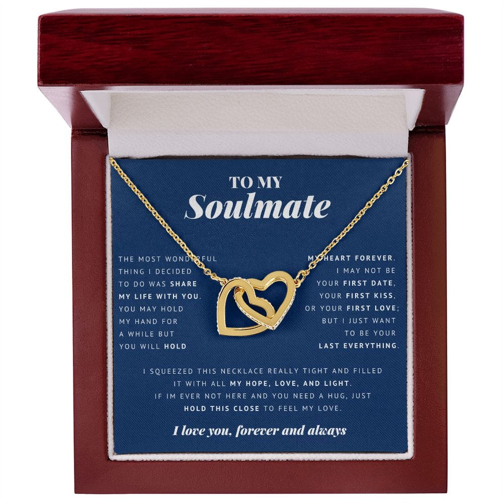 Interlocking Hearts Necklace, To My Soulmate