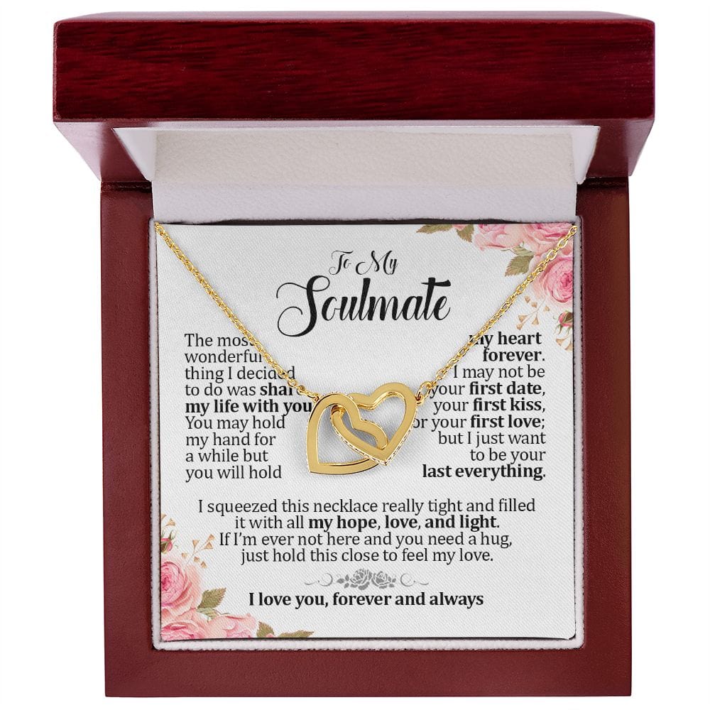 To My Soulmate, Interlocking Hearts Necklace