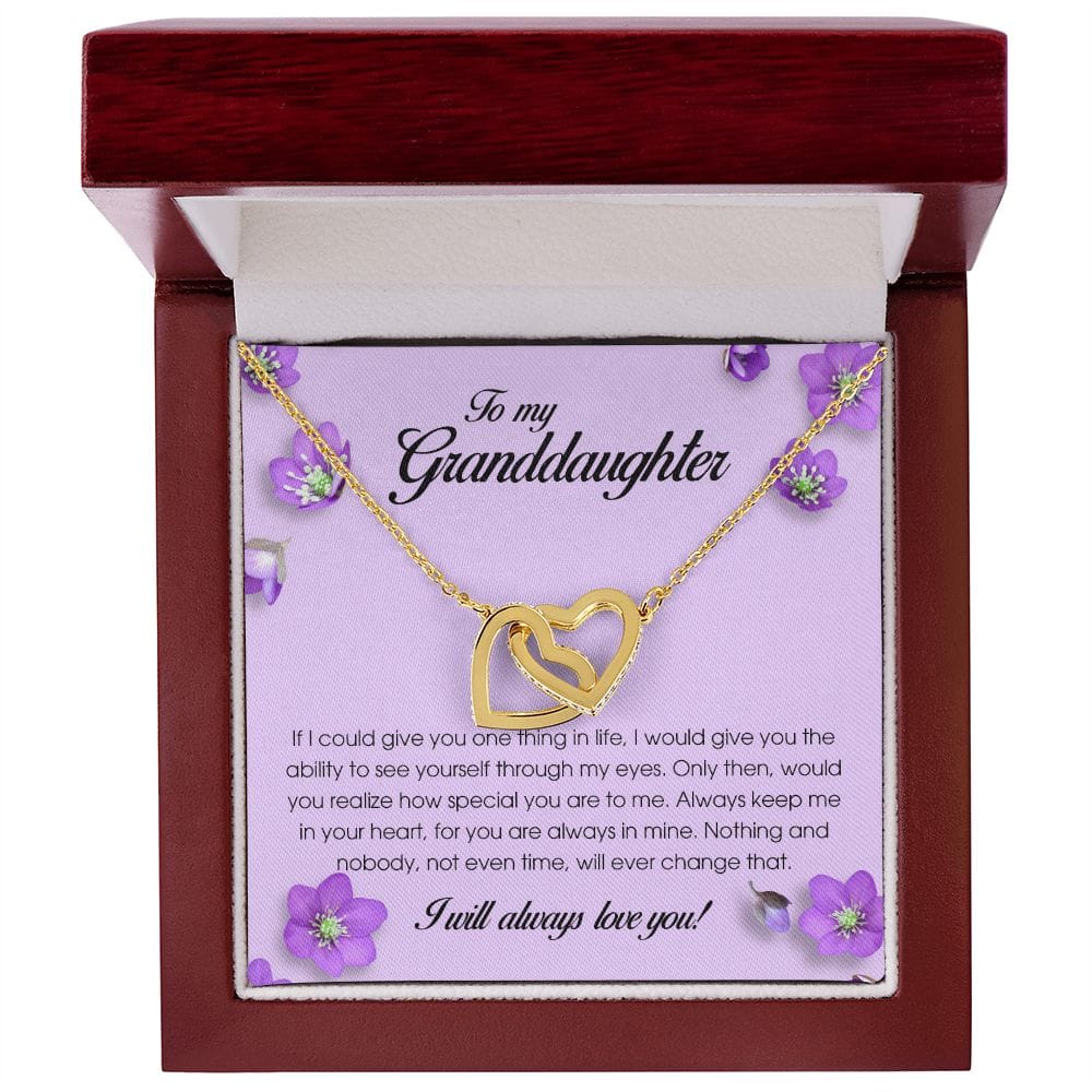 Interlocking Hearts Necklace, To My Granddaughter