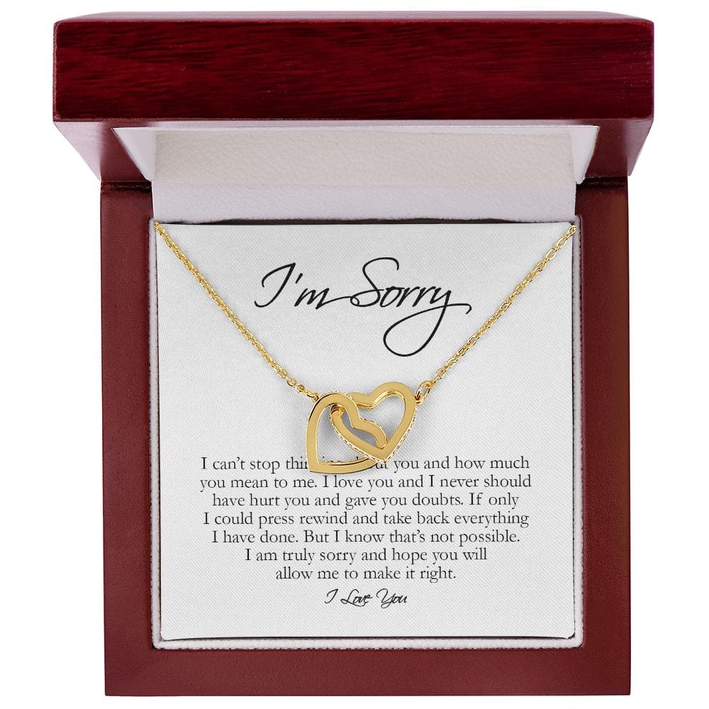 I'm Sorry Gift, Interlocking Hearts Necklace