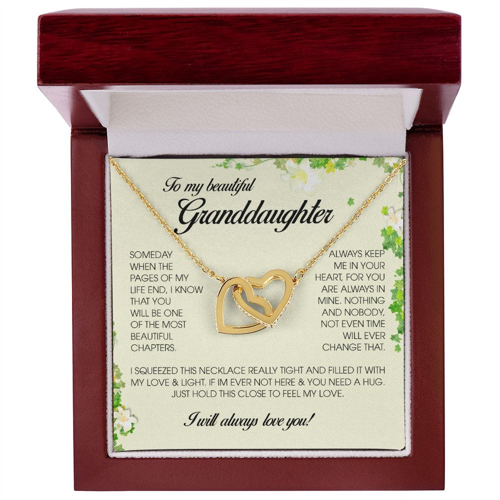 Interlocking Hearts Necklace, To My Beautiful Granddaughter