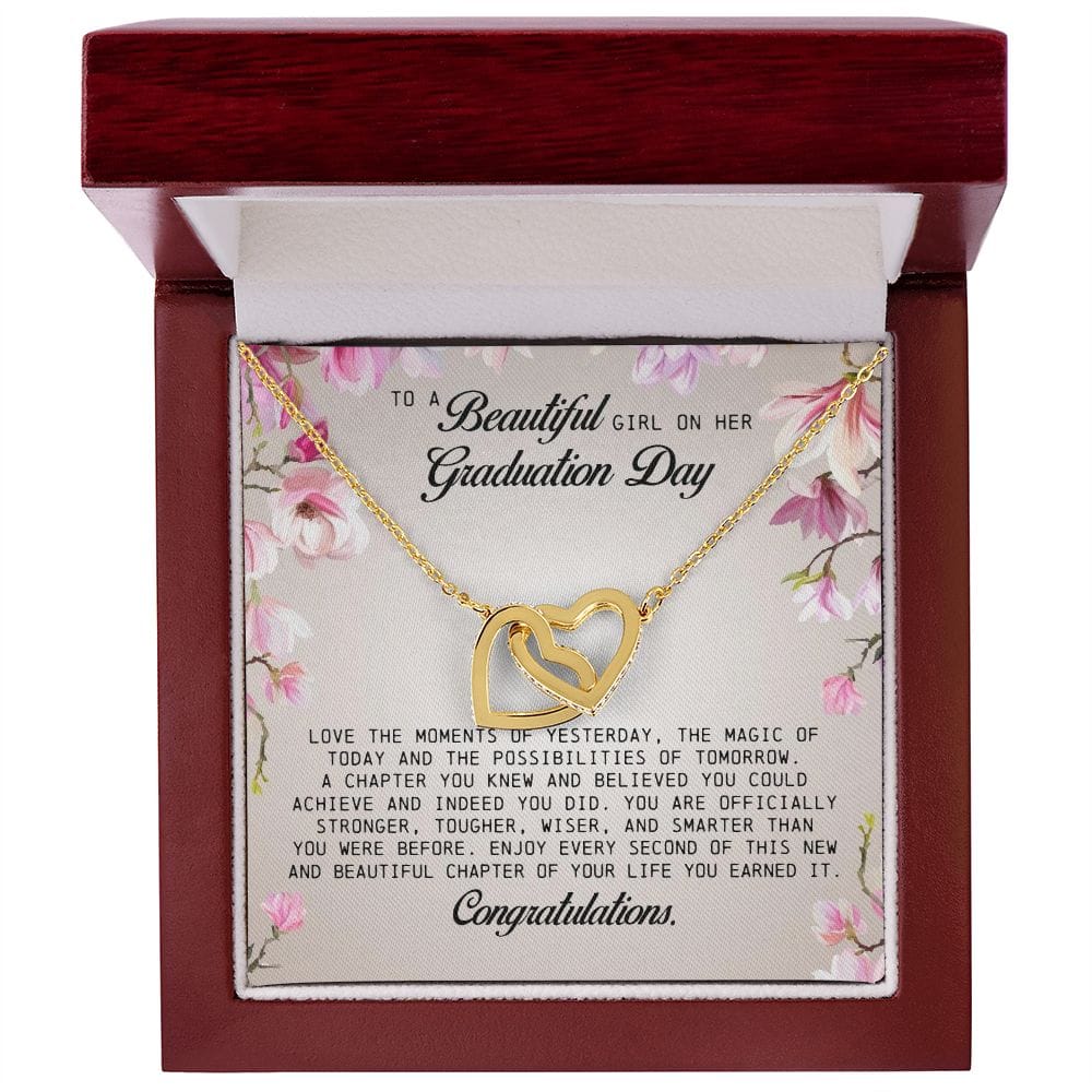 To a Beautiful Girl on Her Graduation Day, Interlocking Hearts Necklace