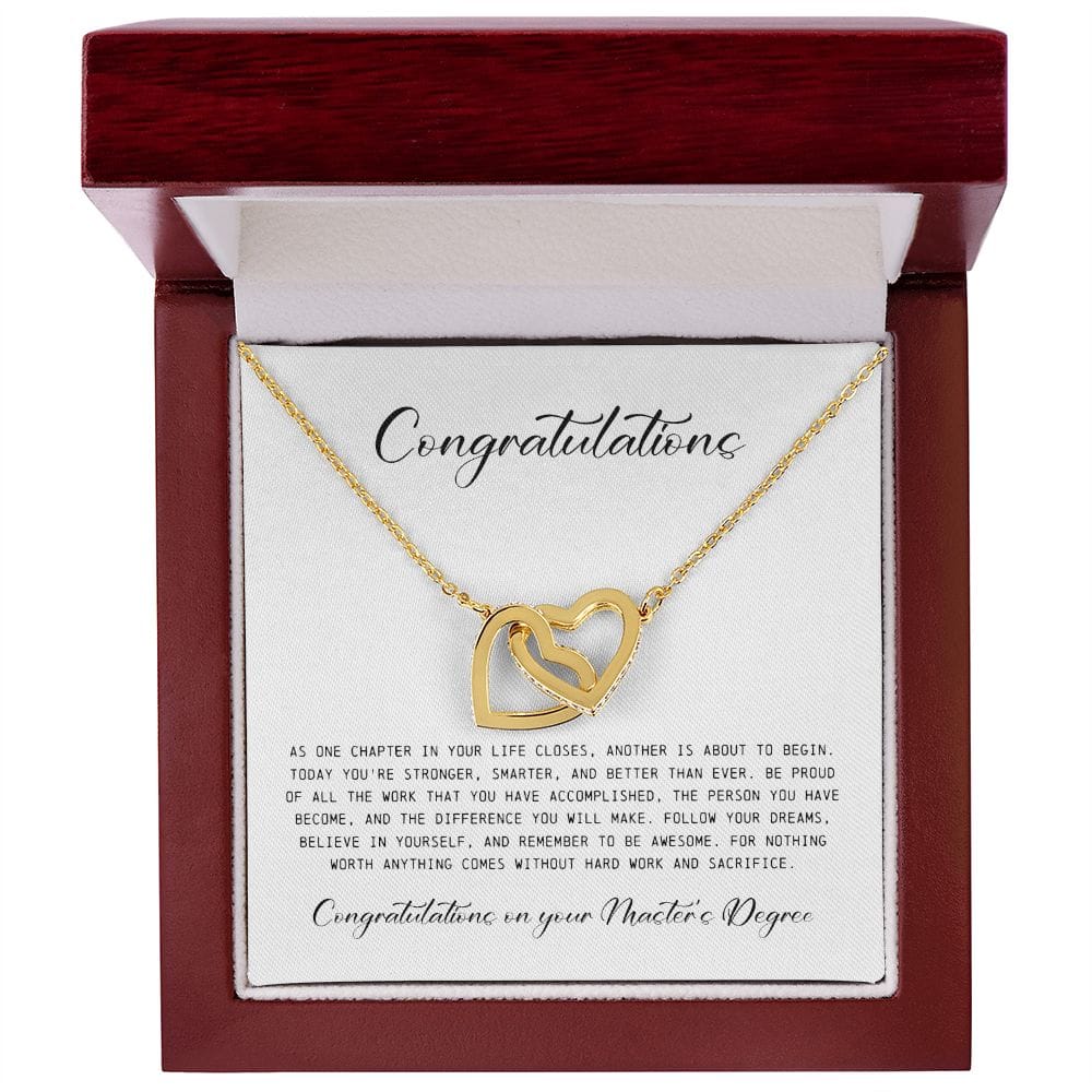 Master's Degree Gift for Her, Interlocking Hearts Necklace