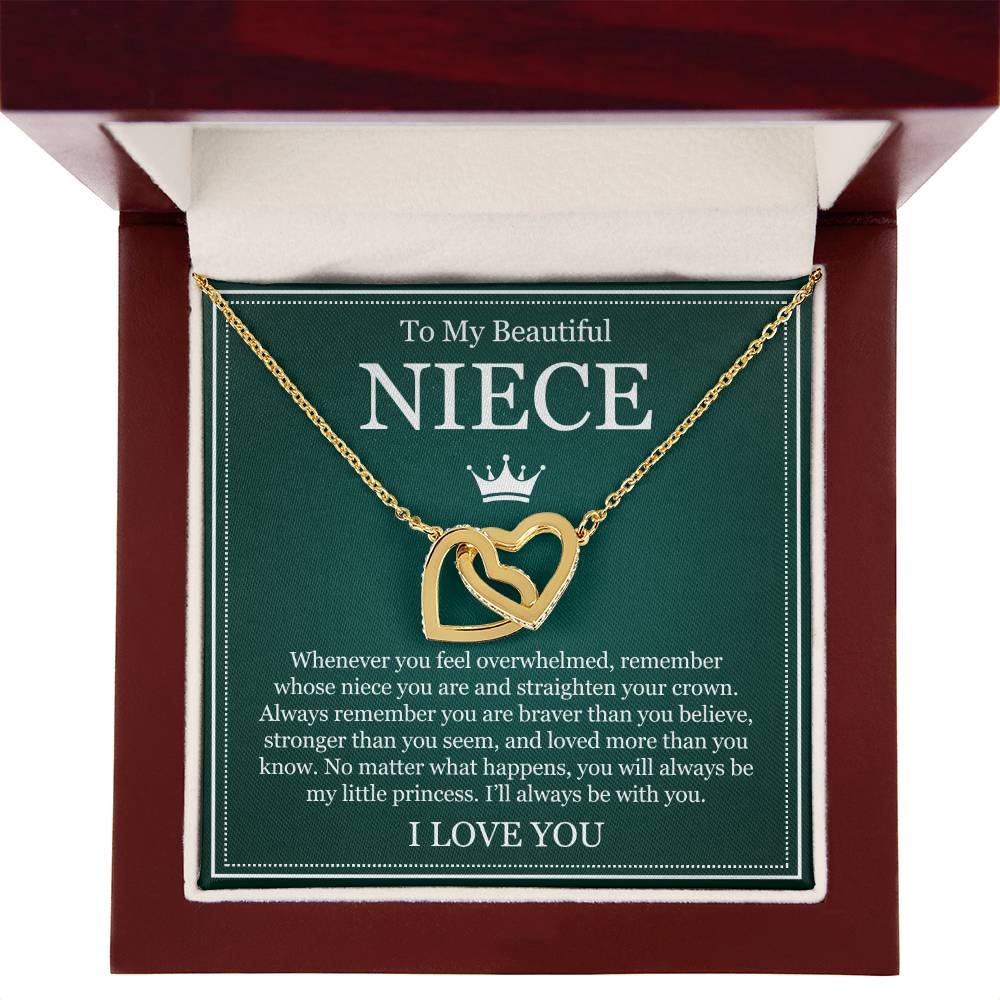 Interlocking Hearts Necklace - To My Beautiful Niece