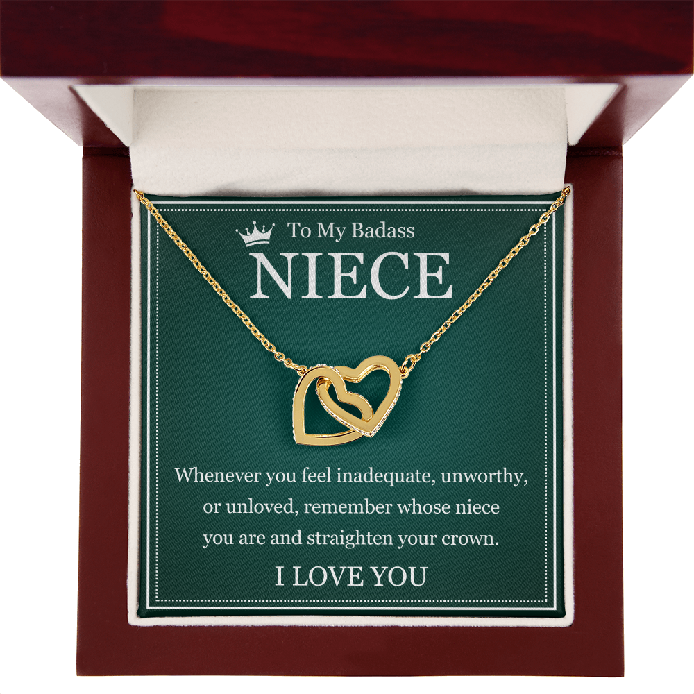 Interlocking  Heart Necklace - To My Badass Niece