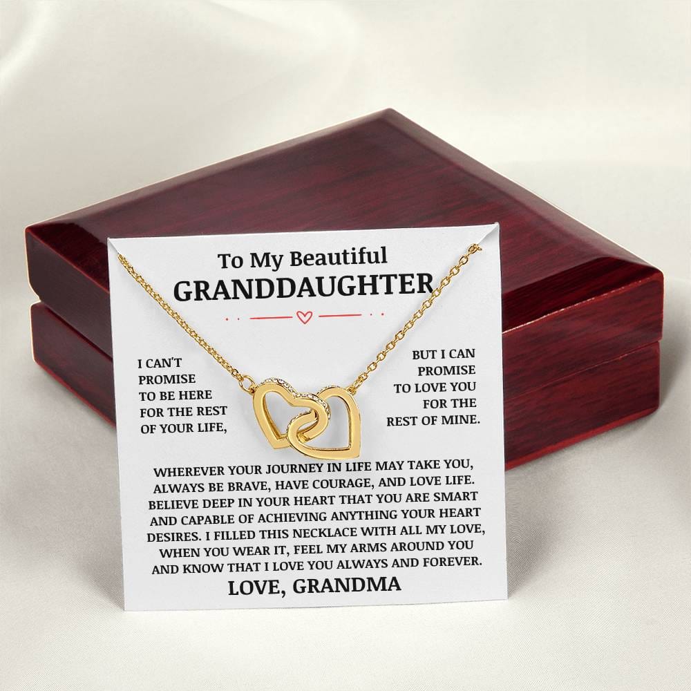 To My Beautiful Granddaughter "Love You Always & Forever" Interlocking Heart Necklace