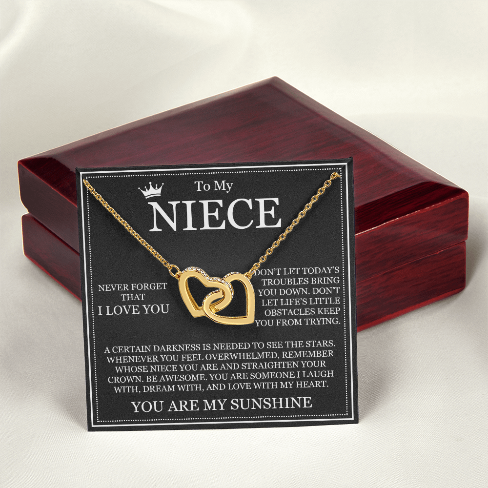 Interlocking Heart Necklace - To My Niece