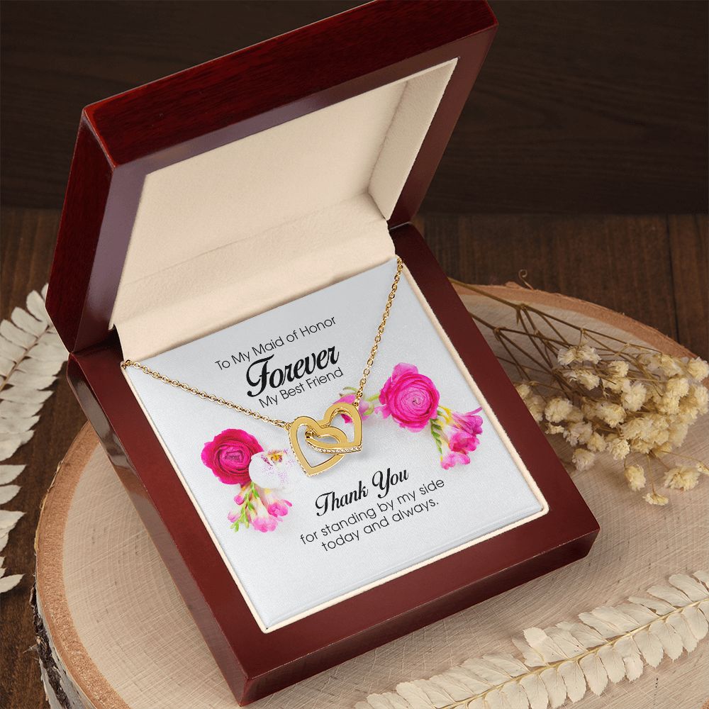 Interlocking Hearts Necklace, To My Maid of Honor