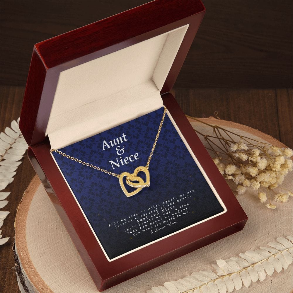 Aunt and Niece Gift, Interlocking Hearts Necklace