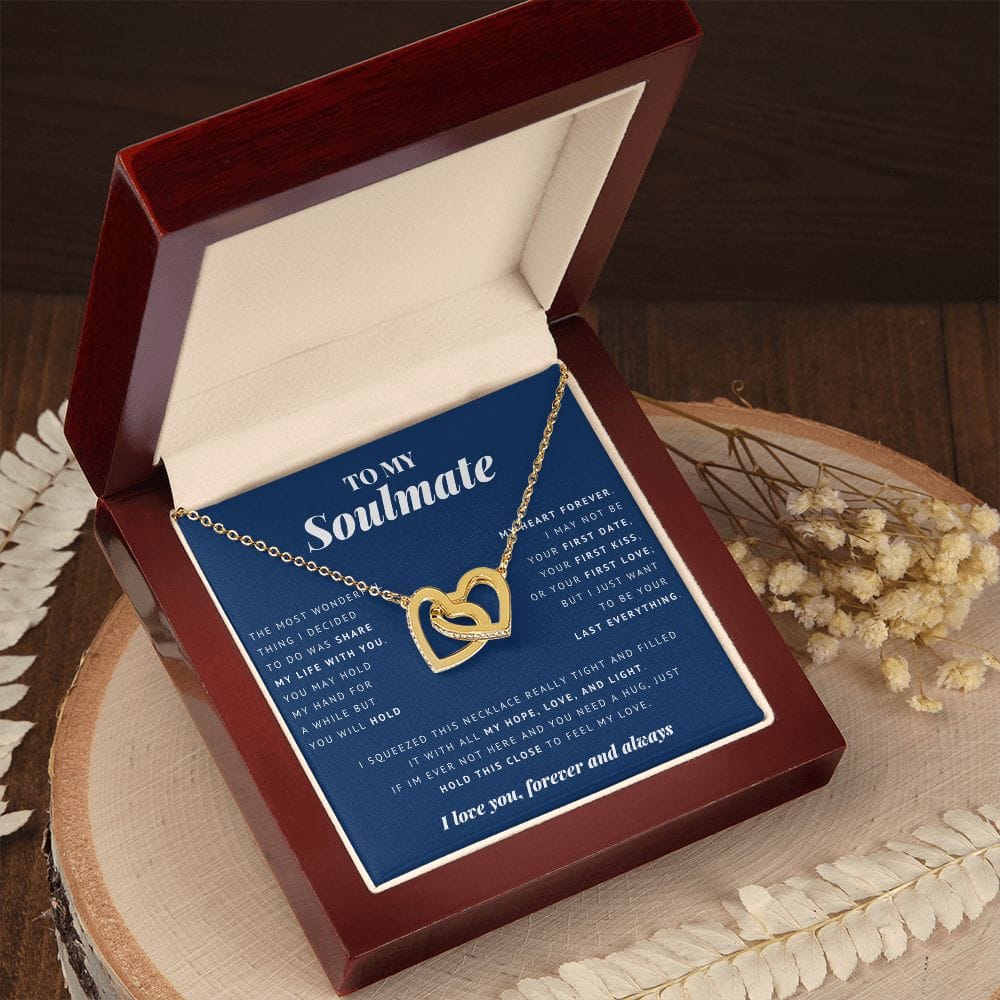 Interlocking Hearts Necklace, To My Soulmate