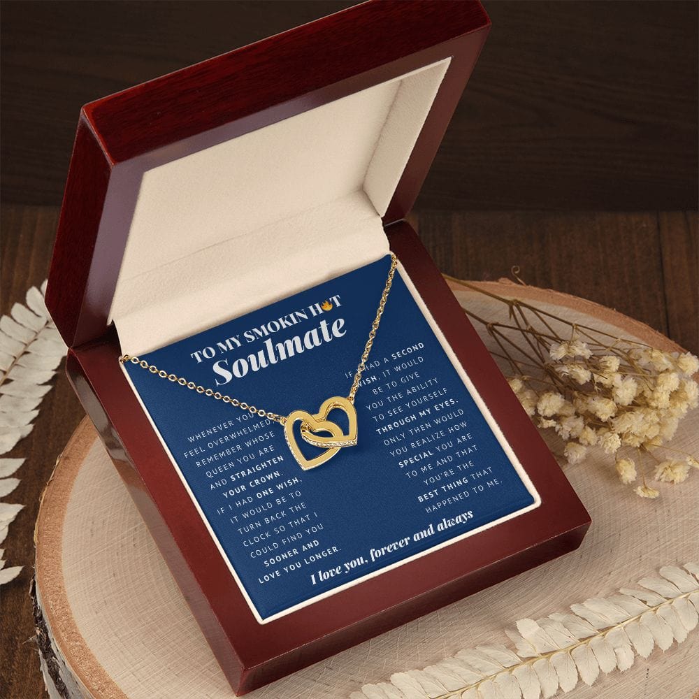 To My Smokin Hot Soulmate, Interlocking Hearts Necklace