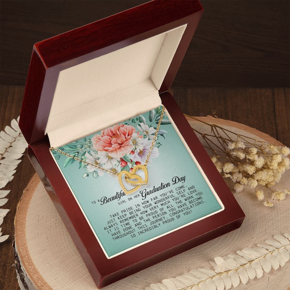 To a Beautiful Girl on Her Graduation Day, Interlocking Hearts Necklace