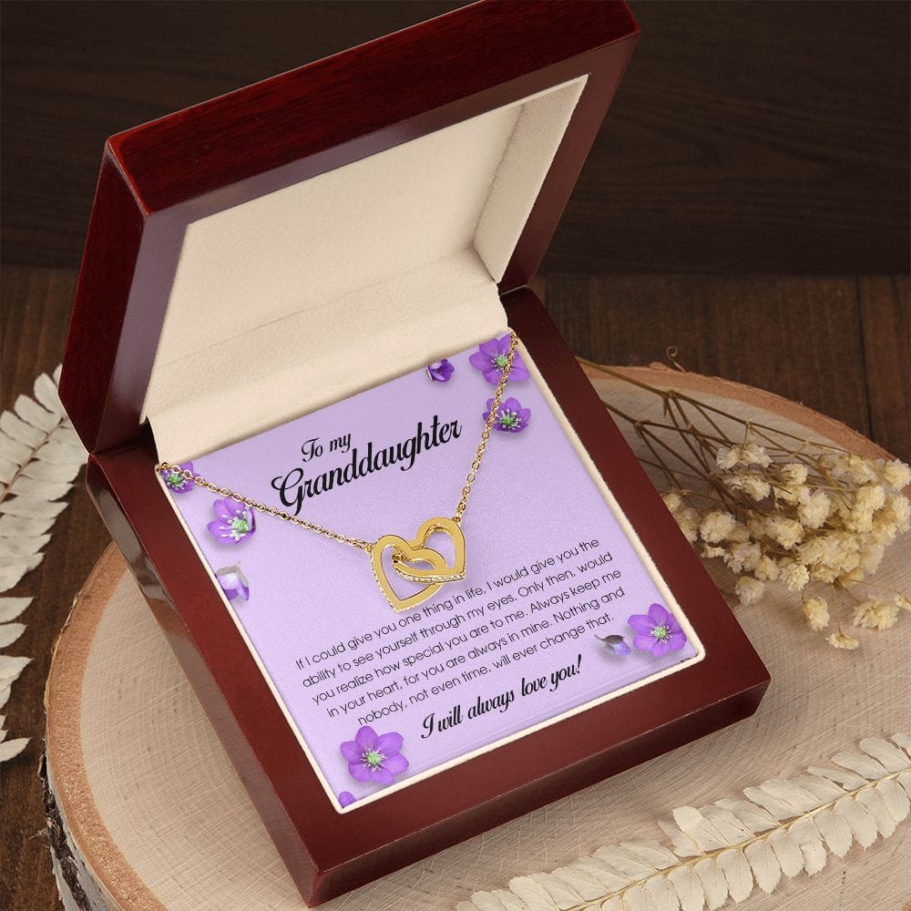 Interlocking Hearts Necklace, To My Granddaughter