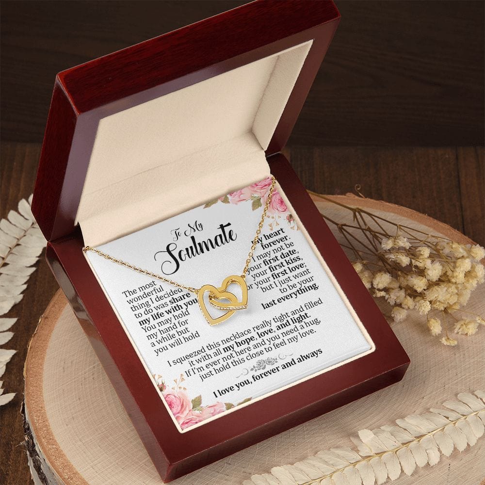 To My Soulmate, Interlocking Hearts Necklace