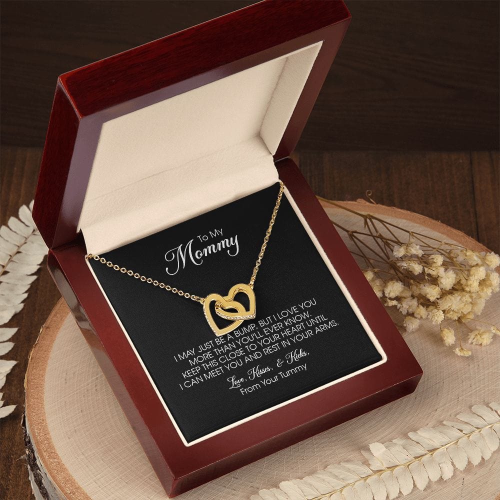 Mommy to Be Gift, Interlocking Hearts Necklace, Mother's Day Gift for Pregnant Woman