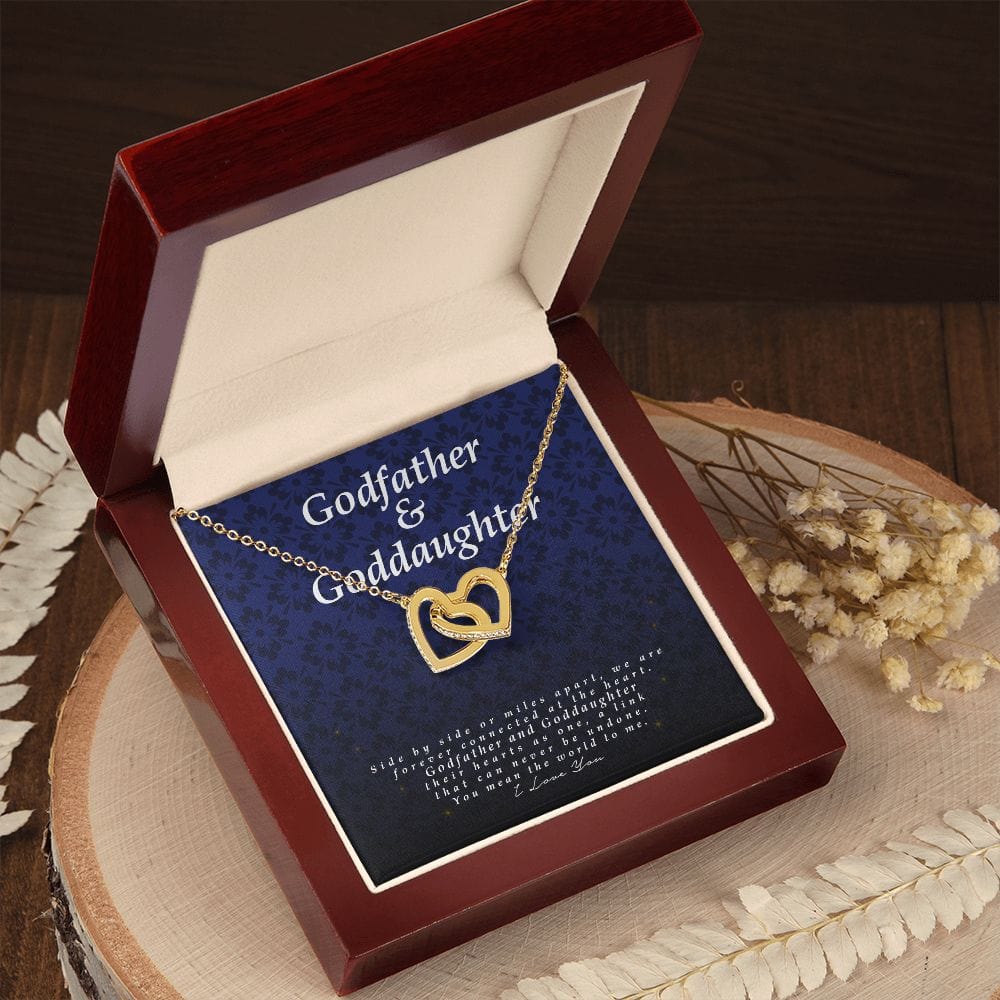 Goddaughter Gift from Godfather, Interlocking Hearts Necklace