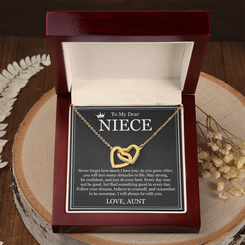 Interlocking Heart Necklace - To My Dear Niece