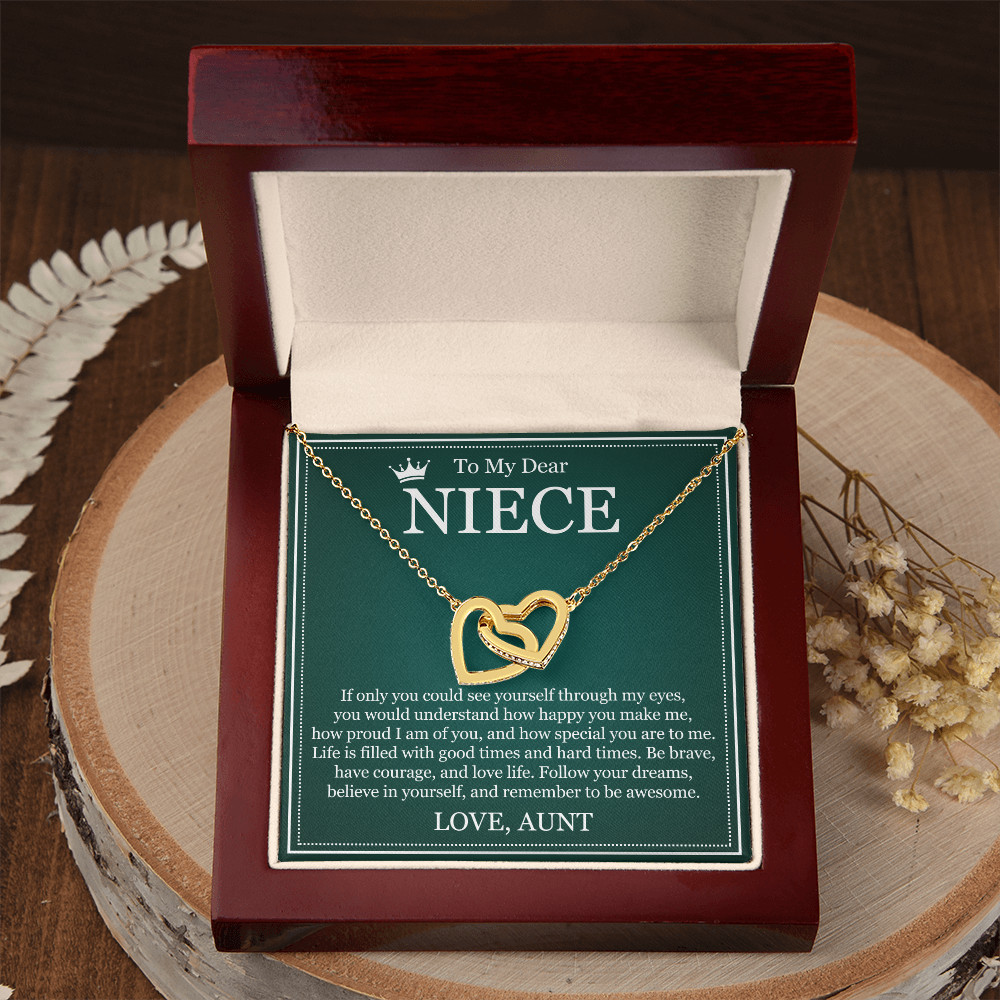 Interlocking Heart Necklace - To My Dear Niece