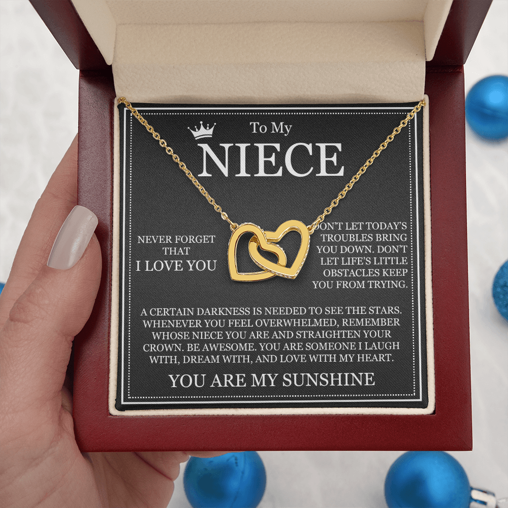 Interlocking Heart Necklace - To My Niece