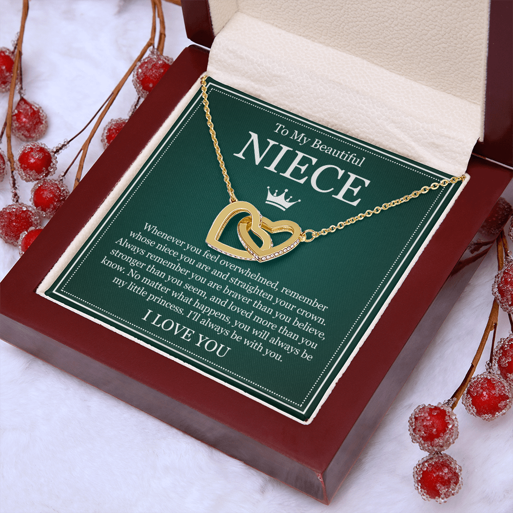 Interlocking Hearts Necklace - To My Beautiful Niece