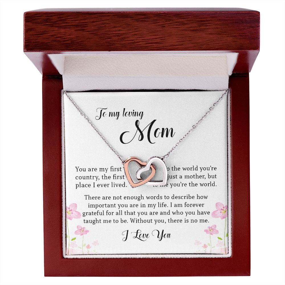 Interlocking Hearts Necklace, To My Loving Mom