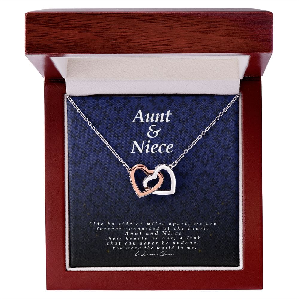 Aunt and Niece Gift, Interlocking Hearts Necklace