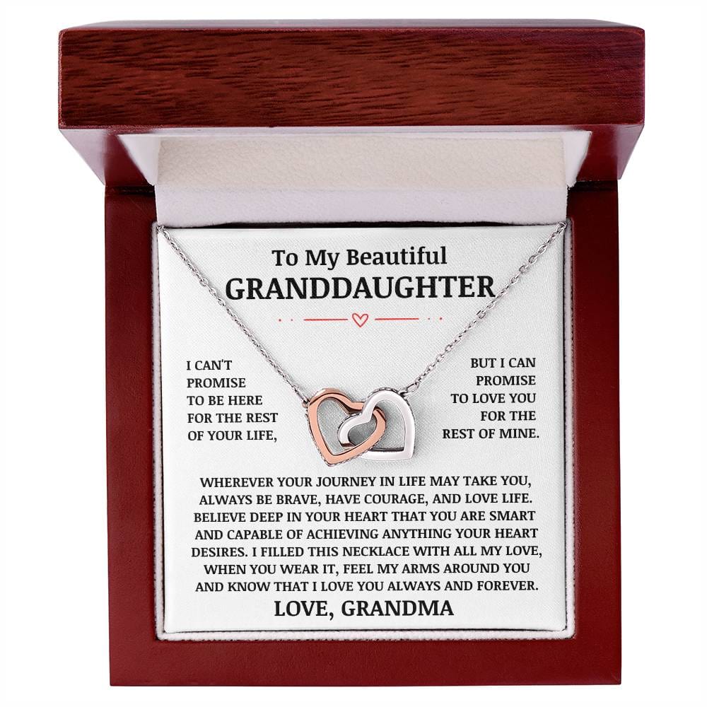 To My Beautiful Granddaughter "Love You Always & Forever" Interlocking Heart Necklace