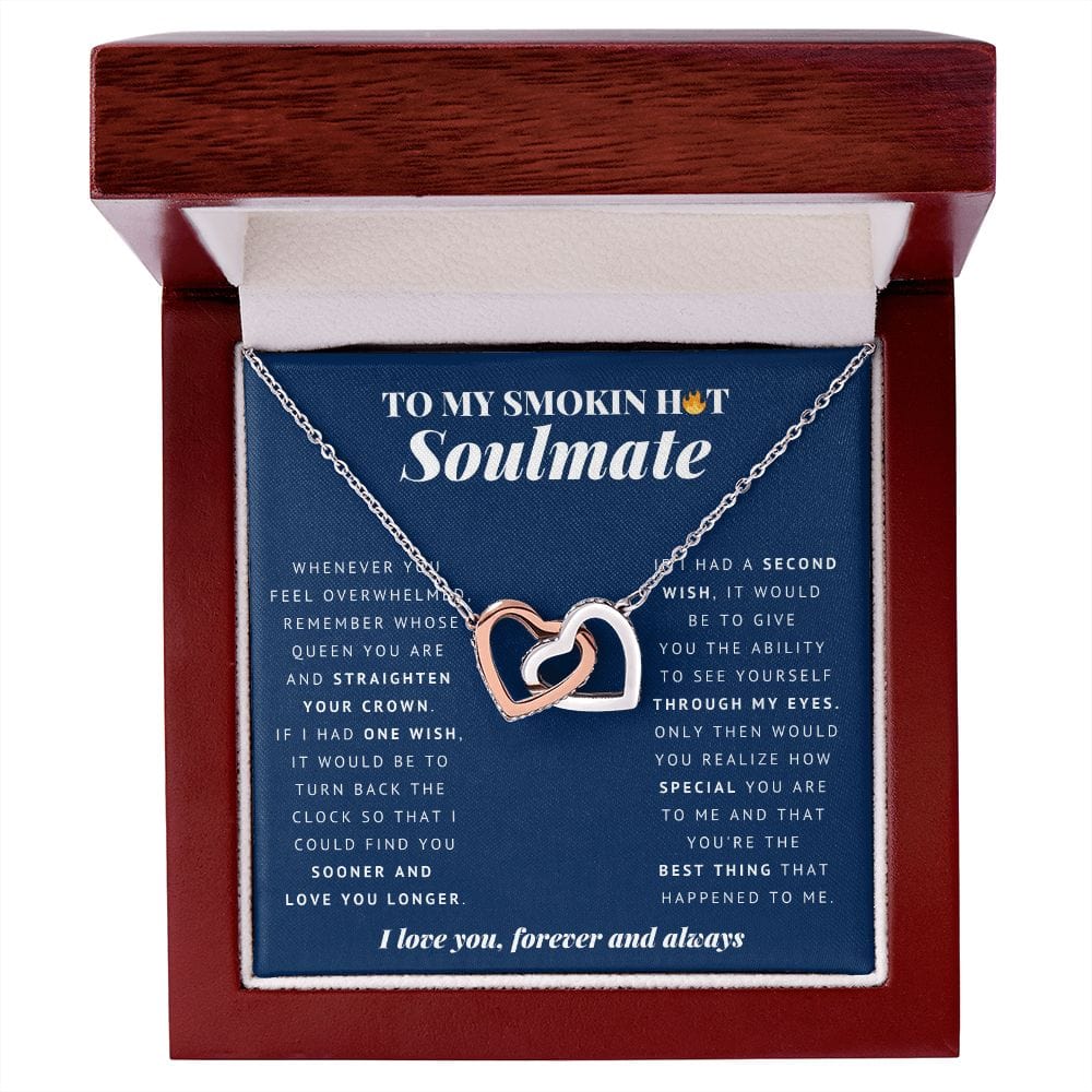 To My Smokin Hot Soulmate, Interlocking Hearts Necklace