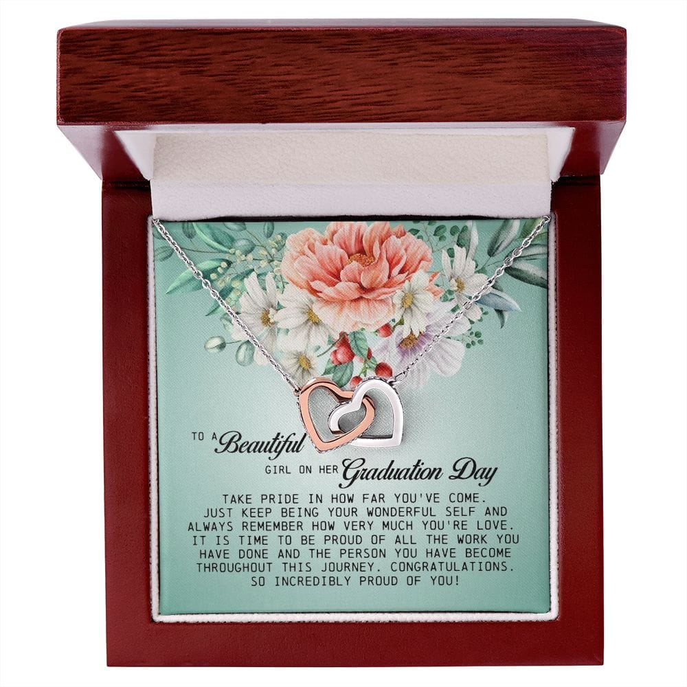 To a Beautiful Girl on Her Graduation Day, Interlocking Hearts Necklace