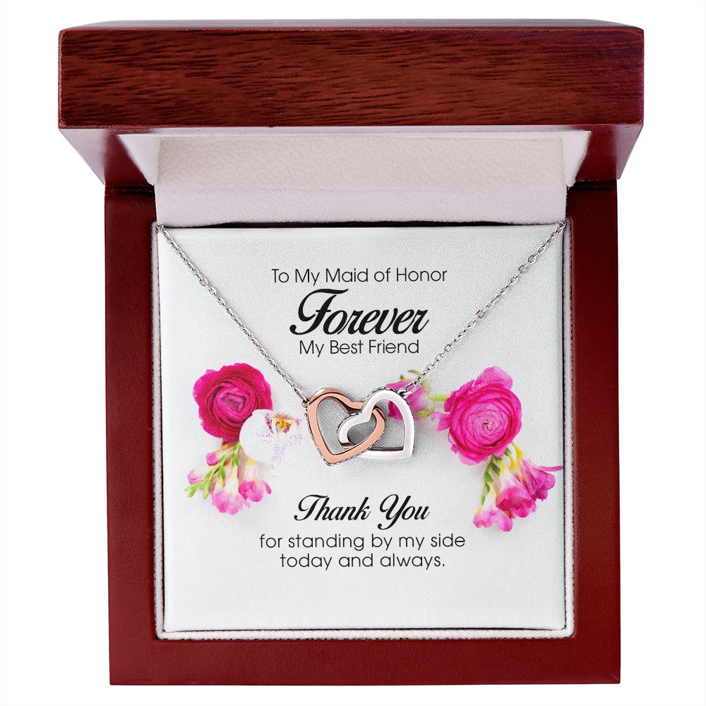 Interlocking Hearts Necklace, To My Maid of Honor