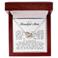To my Beautiful Mom, Interlocking Hearts Necklace, Mother's Day Gift