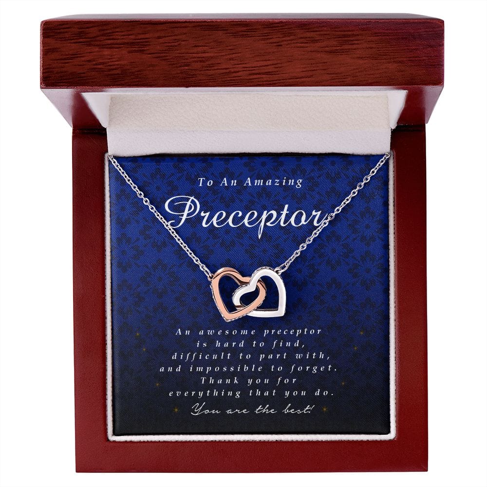 Interlocking Hearts Necklace, To An Amazing Preceptor