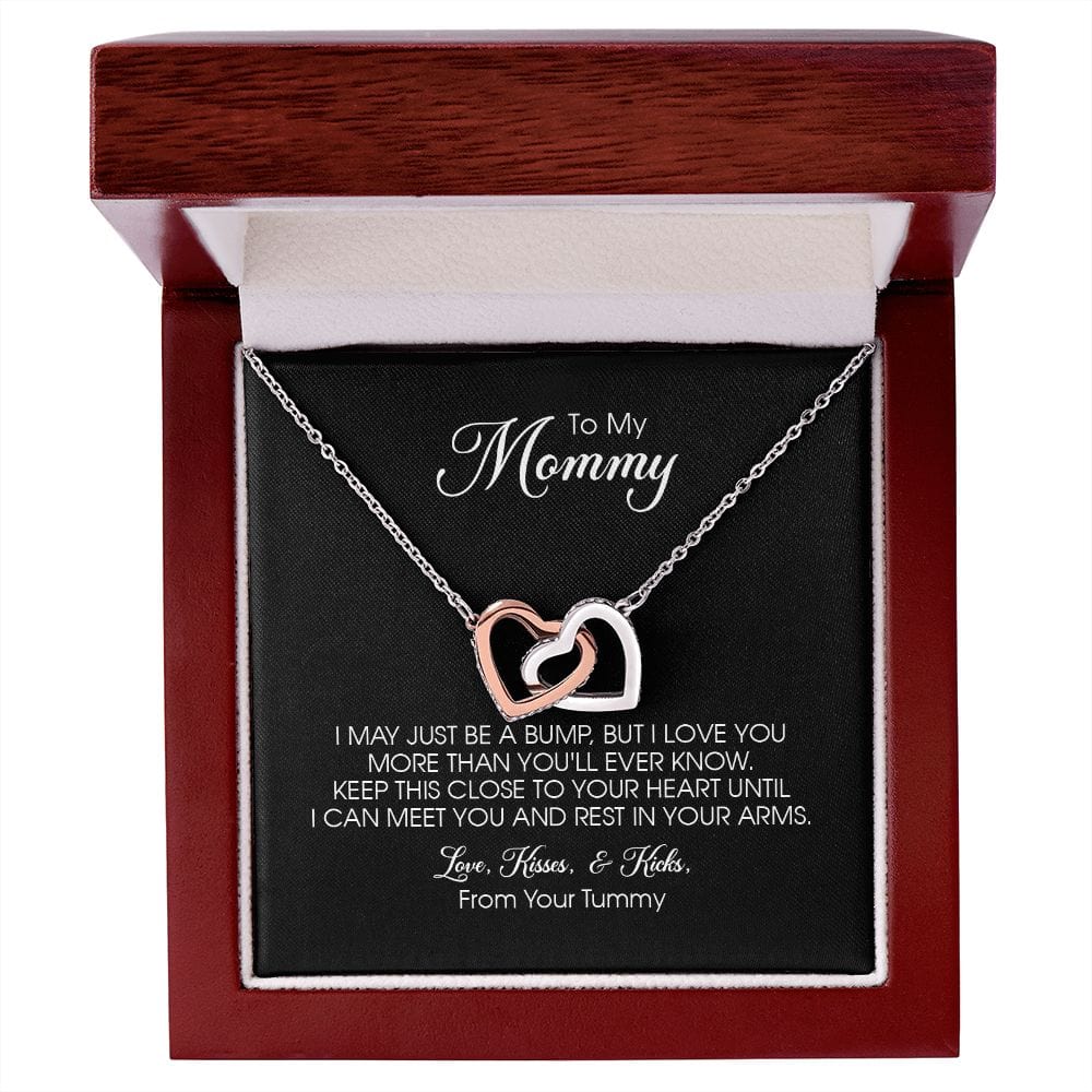 Mommy to Be Gift, Interlocking Hearts Necklace, Mother's Day Gift for Pregnant Woman